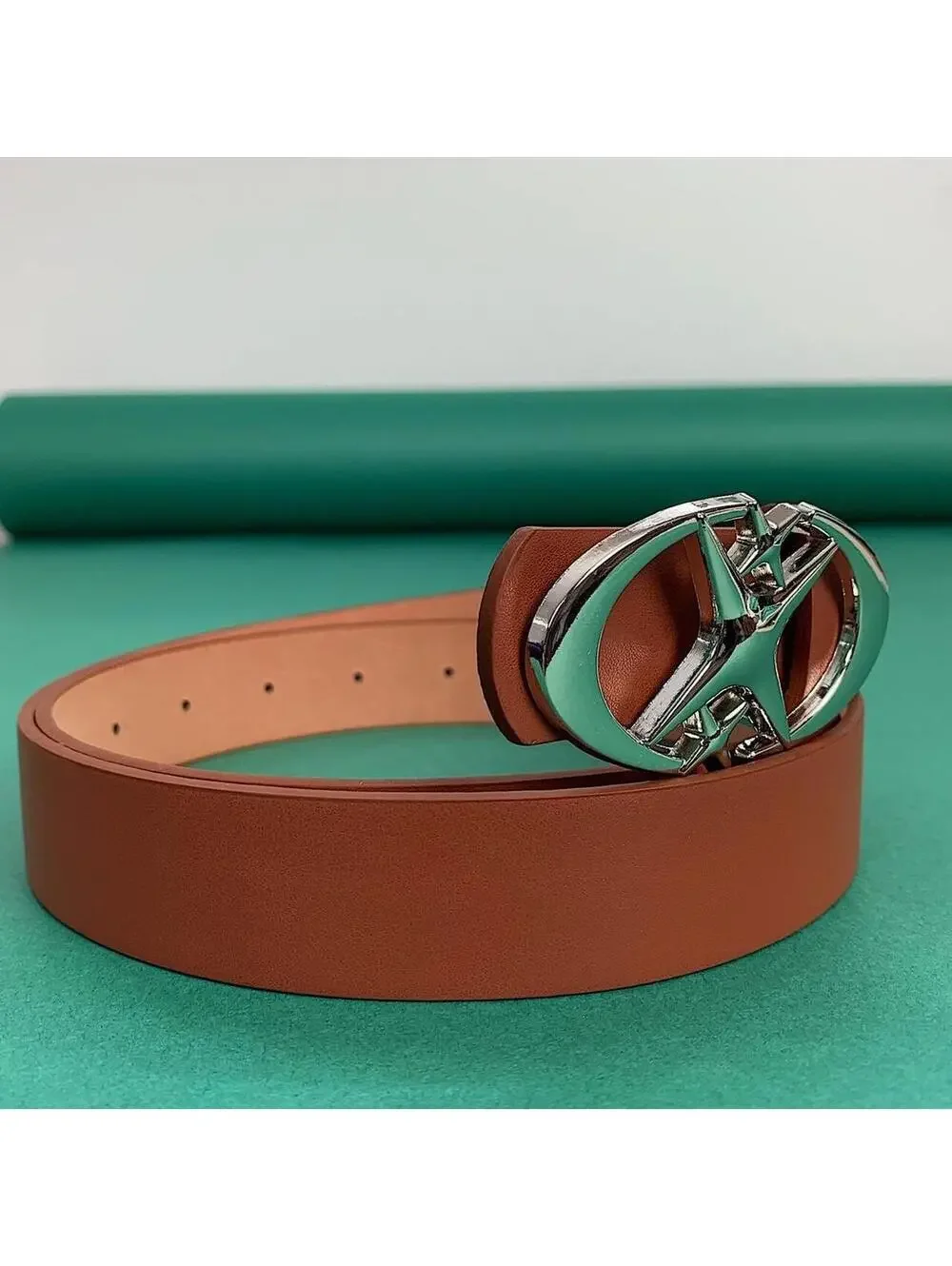 Vintage Y2K Brown Punk Star Moon Belt